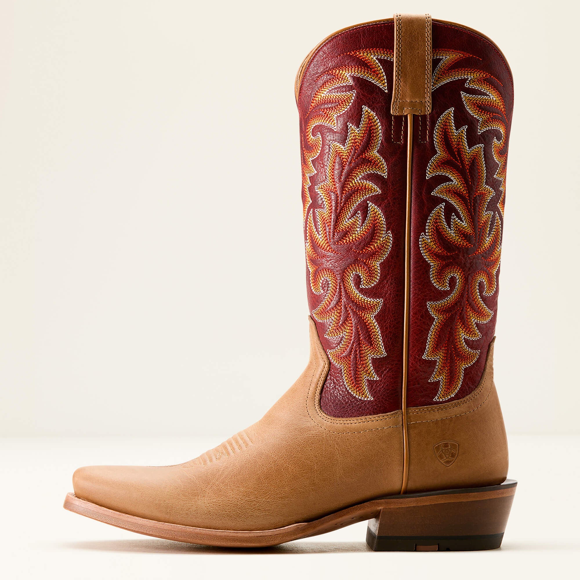 Futurity Champ Cowboy Boot Men - FLAXEN TAN/TRUE RED