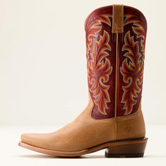 Futurity Champ Cowboy Boot Men - FLAXEN TAN/TRUE RED