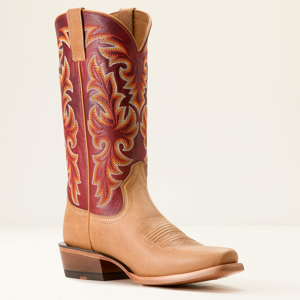 Futurity Champ Cowboy Boot Men - FLAXEN TAN/TRUE RED