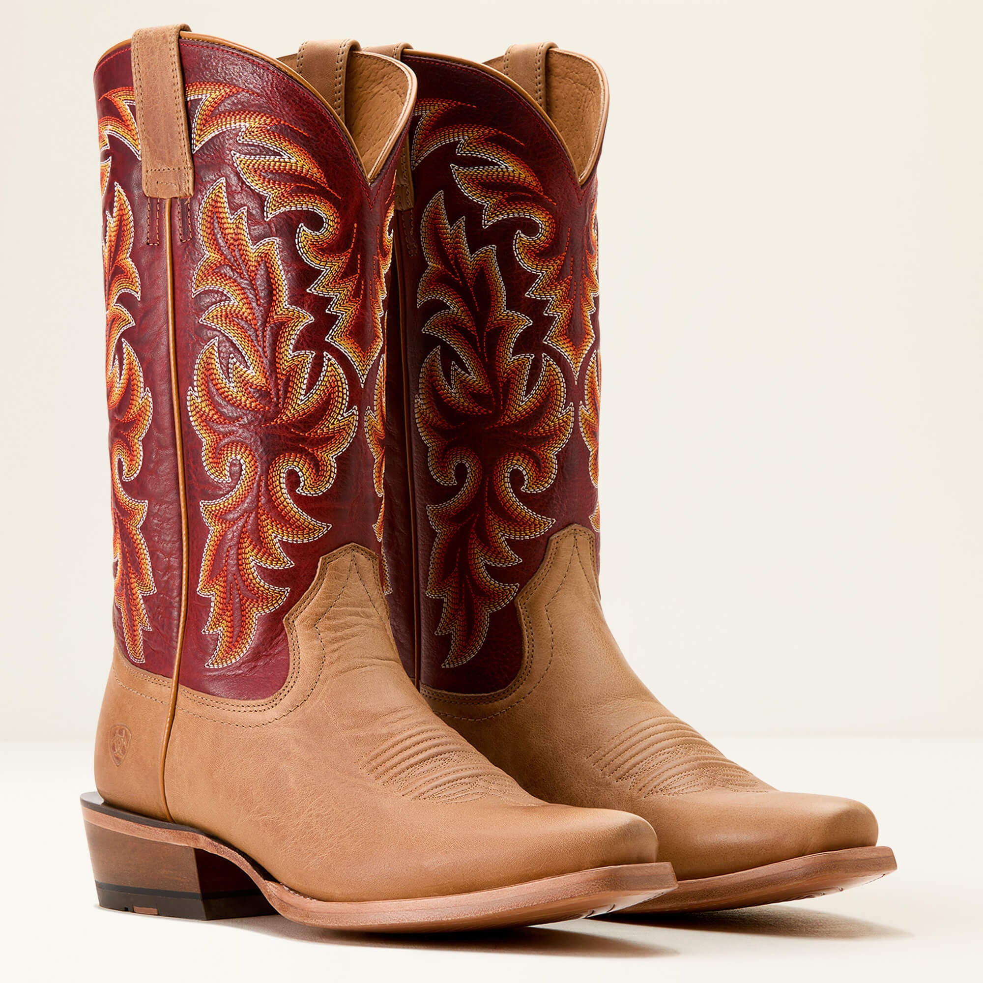 Futurity Champ Cowboy Boot Men - FLAXEN TAN/TRUE RED