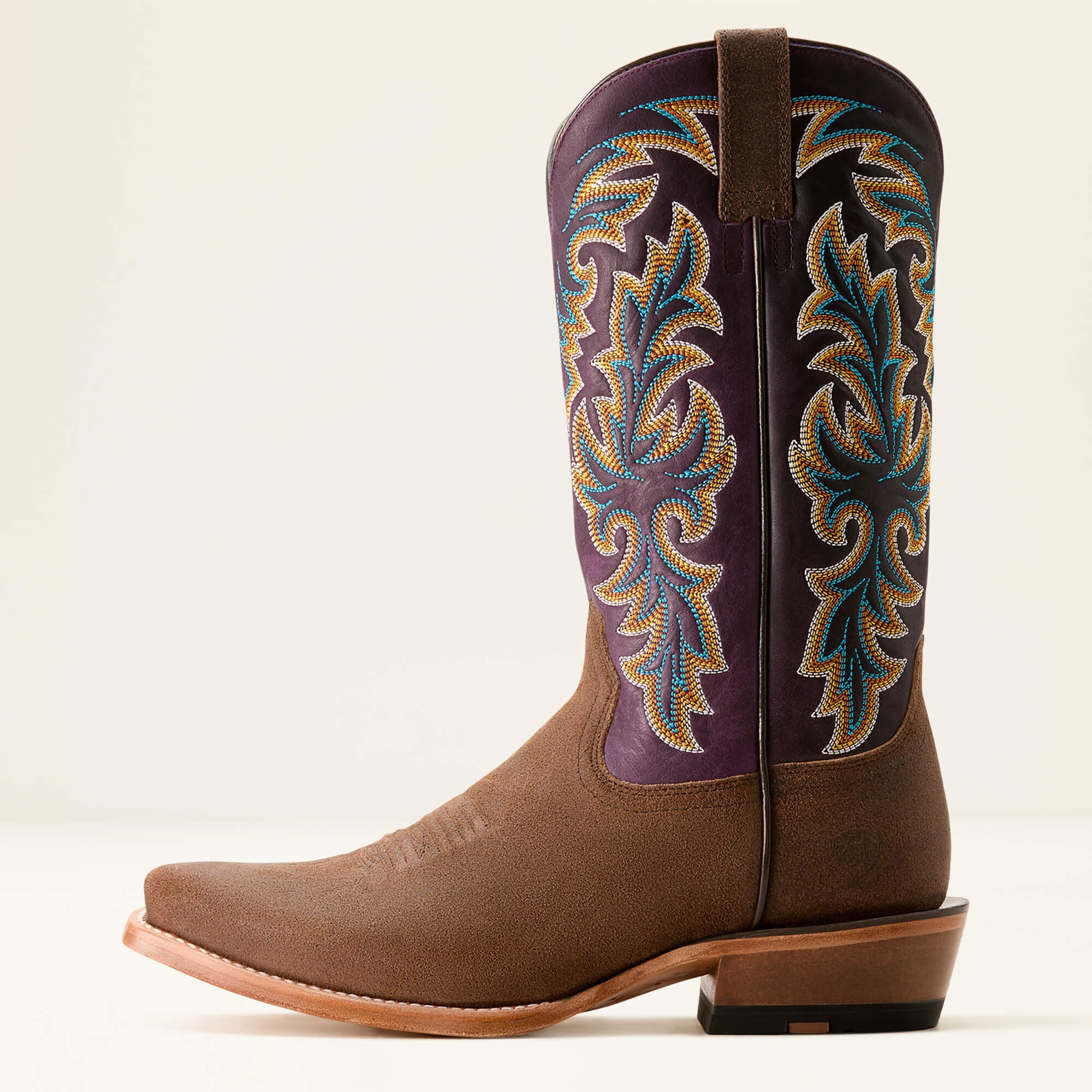 Futurity Champ Cowboy Boot Men - DIJON ROUGHOUT/ROYAL PURPLE