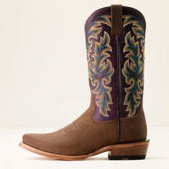 Futurity Champ Cowboy Boot Men - DIJON ROUGHOUT/ROYAL PURPLE