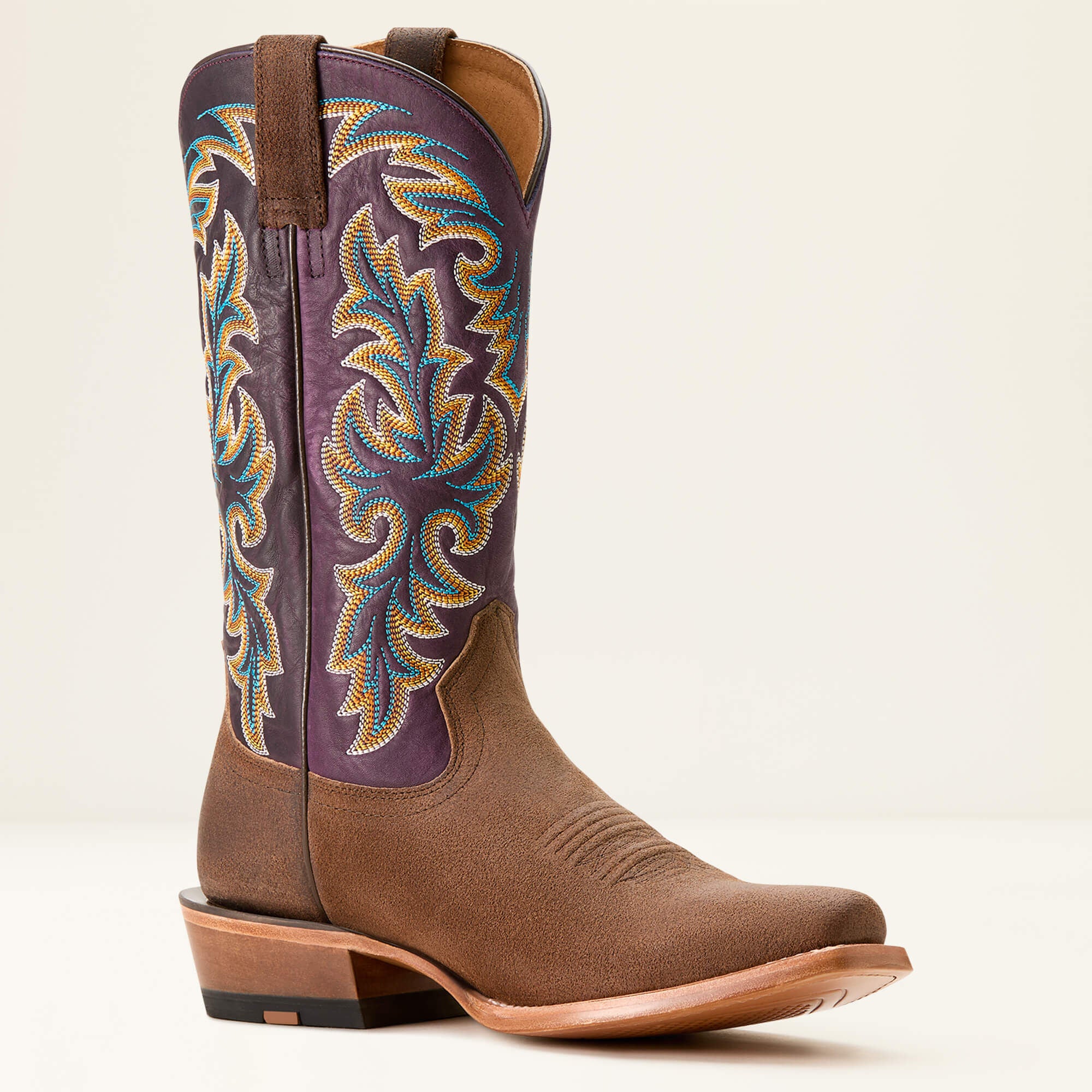 Futurity Champ Cowboy Boot Men - DIJON ROUGHOUT/ROYAL PURPLE