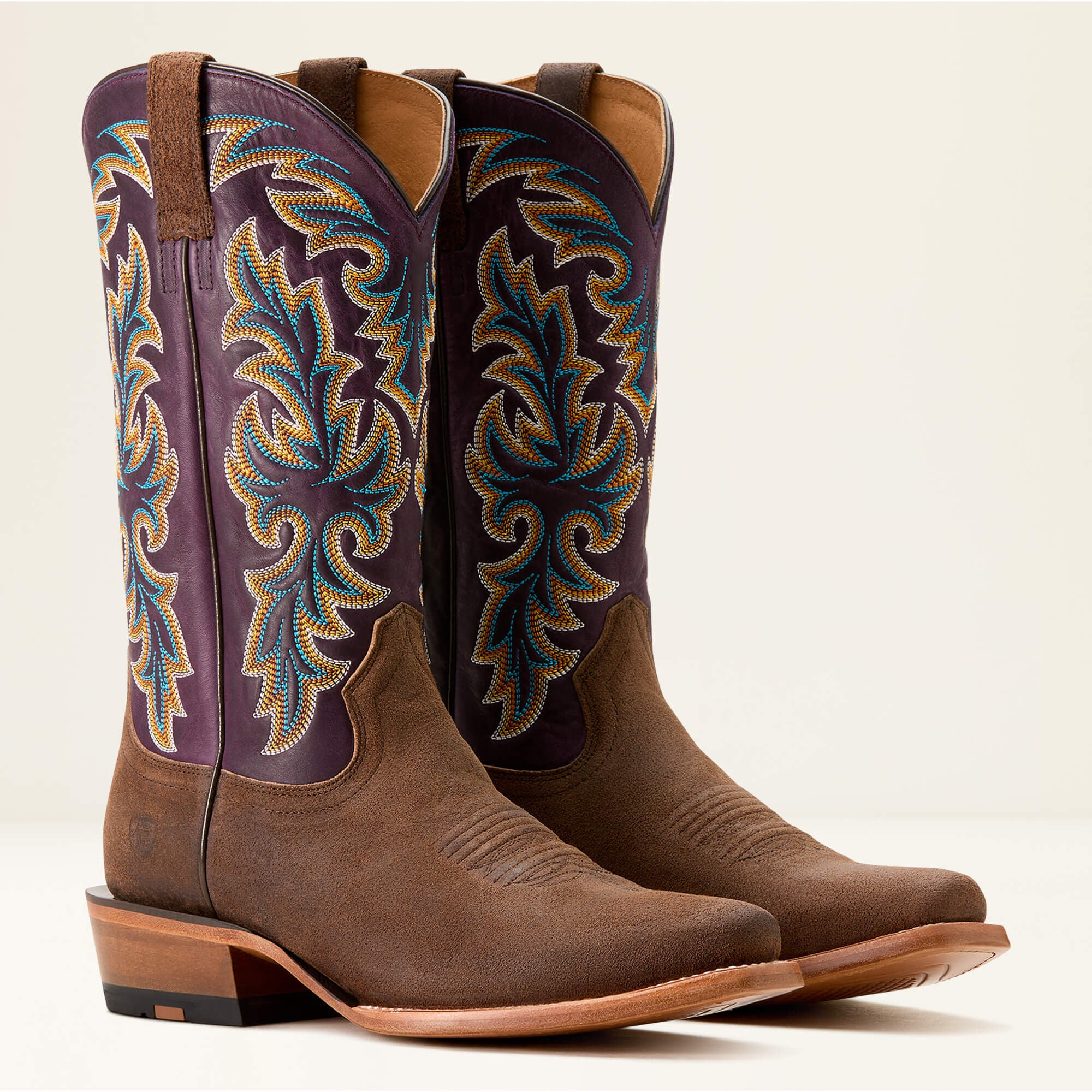 Futurity Champ Cowboy Boot Men - DIJON ROUGHOUT/ROYAL PURPLE