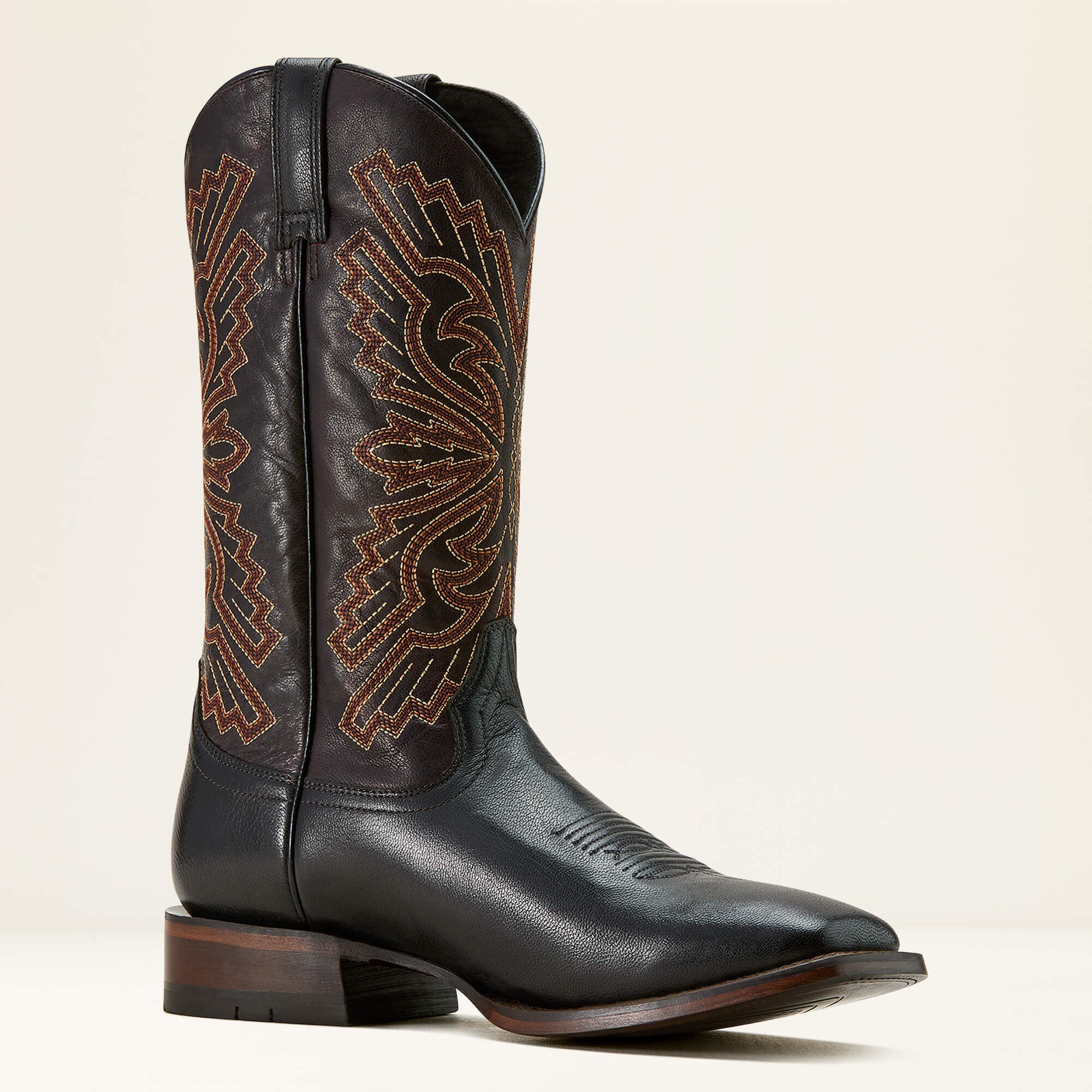 Sting Wide Square Toe Cowboy Boot Men - IRON ORE/FIRED BRICK