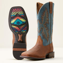 Hudson Cowboy Boot Men - WICKER BROWN/DIGNITY BLUE