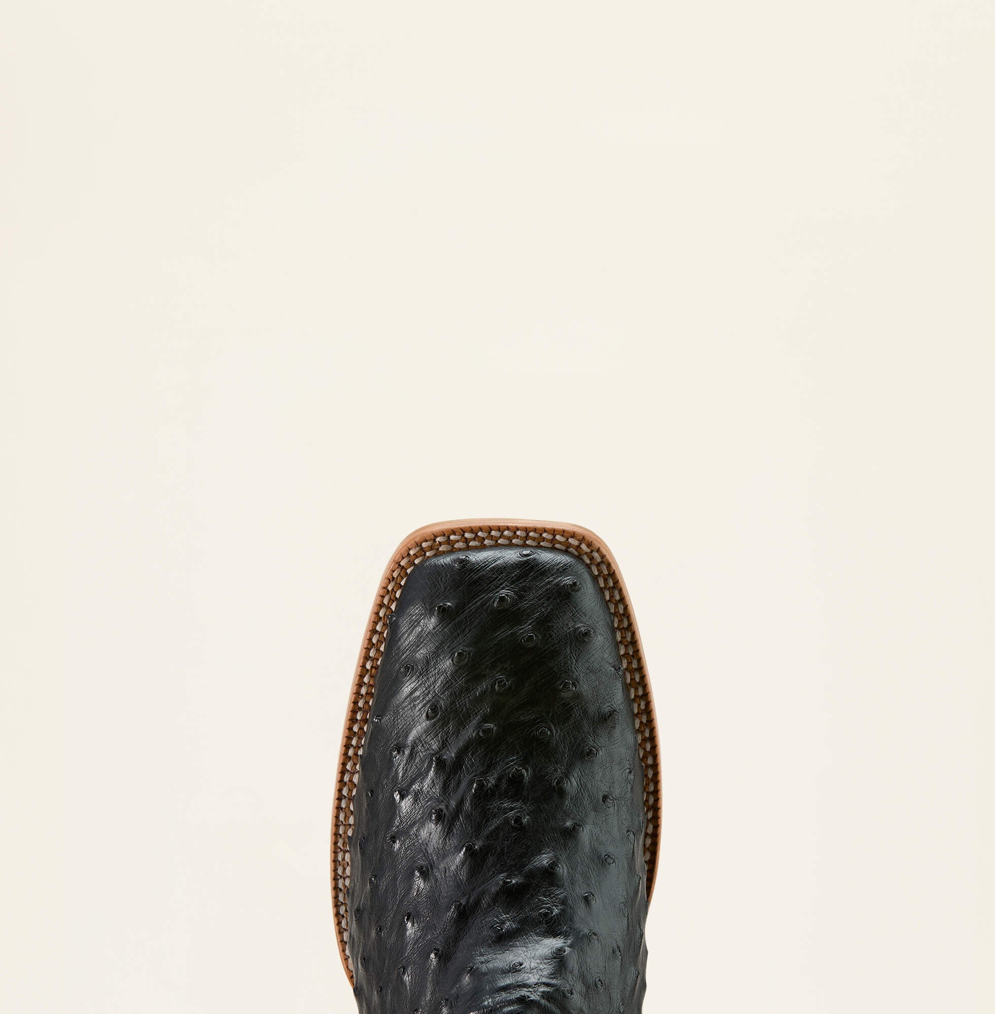 Drifter Cowboy Boot Men - BLACK FULL QUILL OSTRICH/SILVER METALLIC
