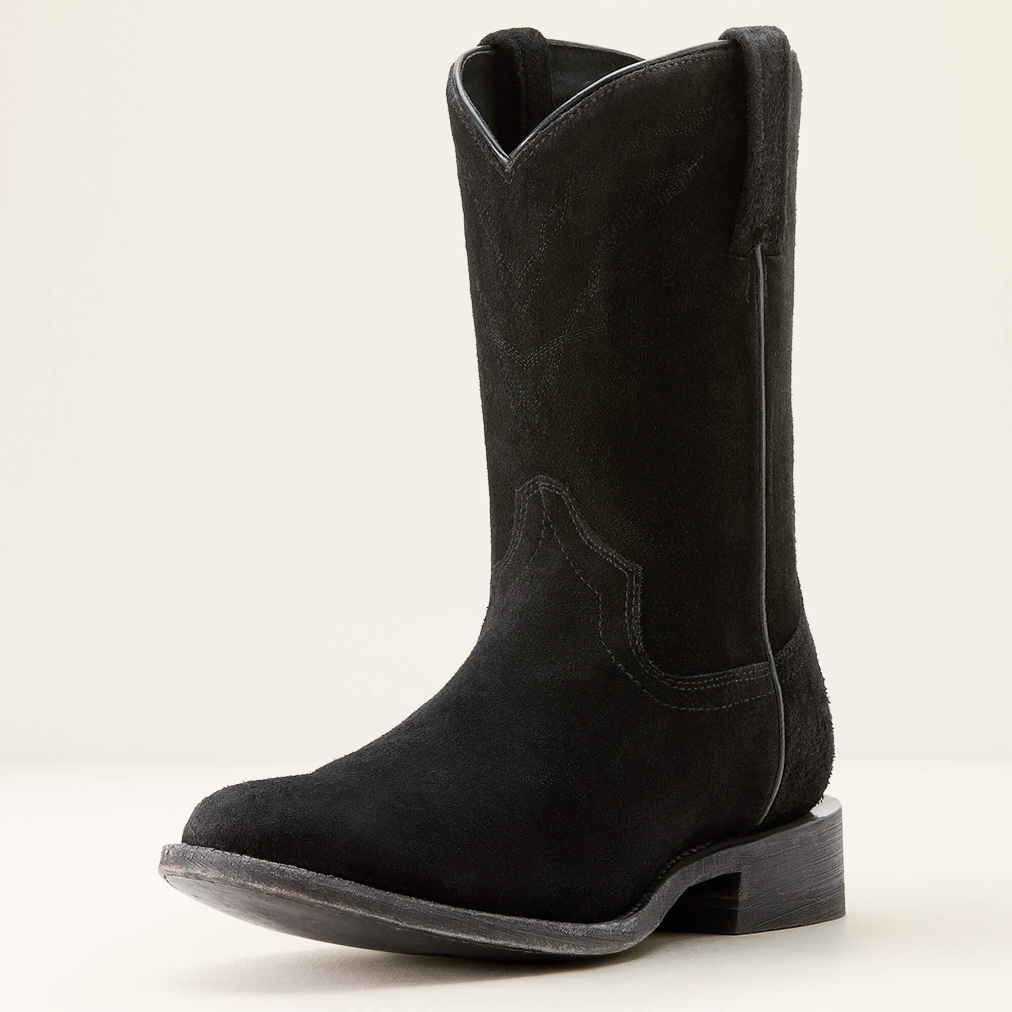 Downtown Western Boot Men - STONEWASHED BLACK SUEDE