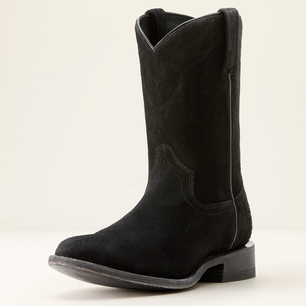 Downtown Western Boot Men - STONEWASHED BLACK SUEDE