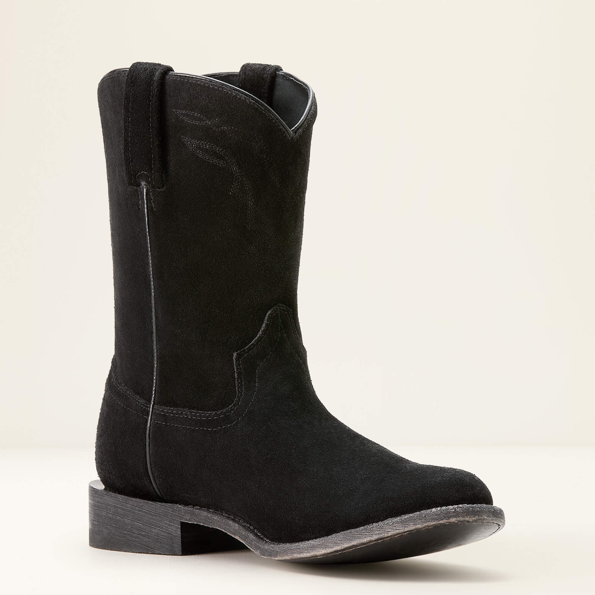 Downtown Western Boot Men - STONEWASHED BLACK SUEDE