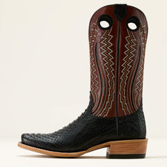 Futurity Streak Cowboy Boot Men - MATTE BLACK PYTHON/AUTHENTIC BROWN