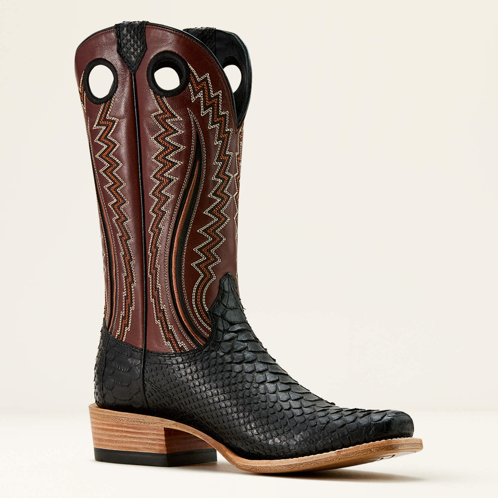 Futurity Streak Cowboy Boot Men - MATTE BLACK PYTHON/AUTHENTIC BROWN