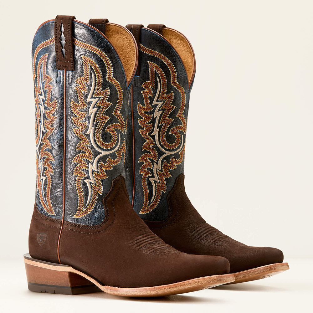 Futurity Relentless Bama Fury Cowboy Boot Men - CHOCOLATE BISON/ROYAL BLUE