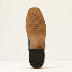 Futurity Outlaw Cowboy Boot Men - BLUE FULL QUILL OSTRICH/STONE BLUE