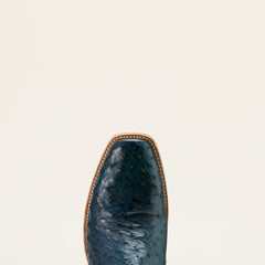 Futurity Outlaw Cowboy Boot Men - BLUE FULL QUILL OSTRICH/STONE BLUE
