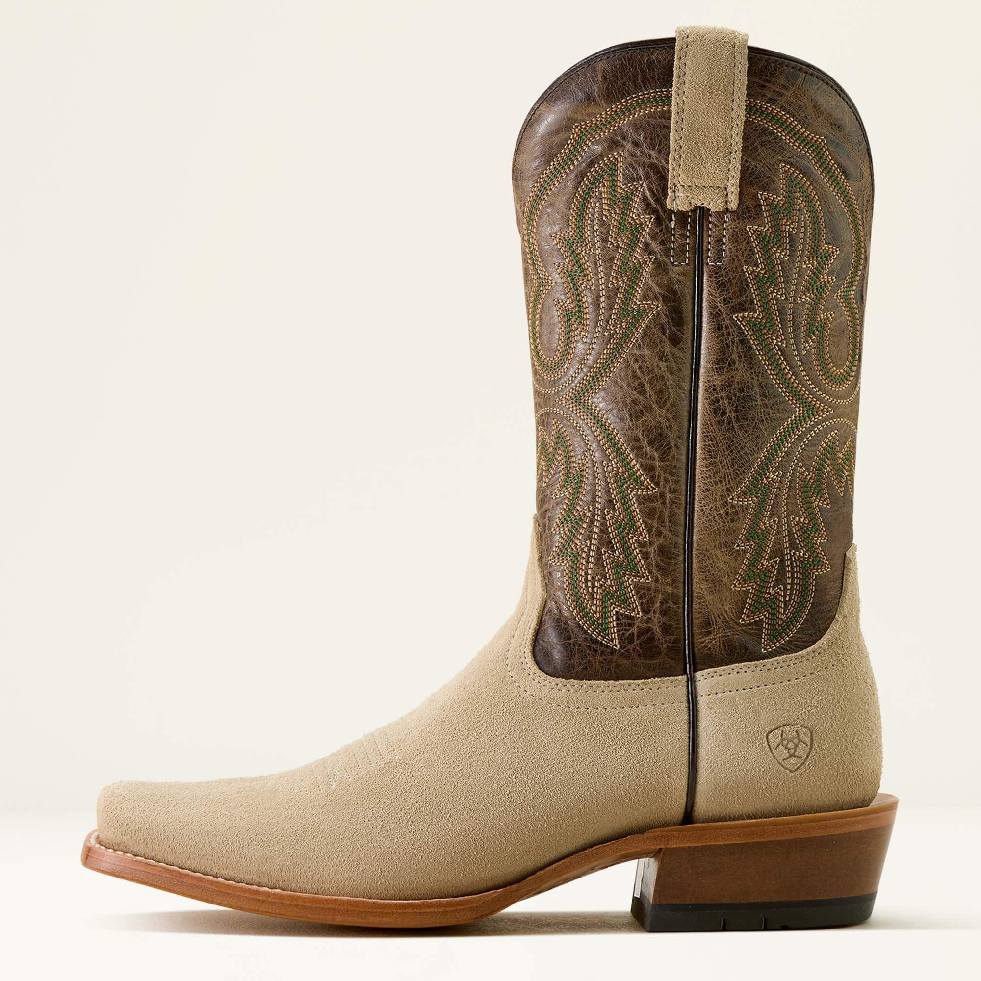 Futurity Cashout Narrow Cutter Toe Cowboy Boot Men - BONE ROUGHOUT/BITTER CHOCOLATE