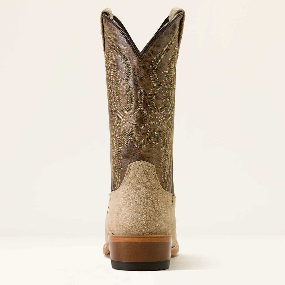 Futurity Cashout Narrow Cutter Toe Cowboy Boot Men - BONE ROUGHOUT/BITTER CHOCOLATE