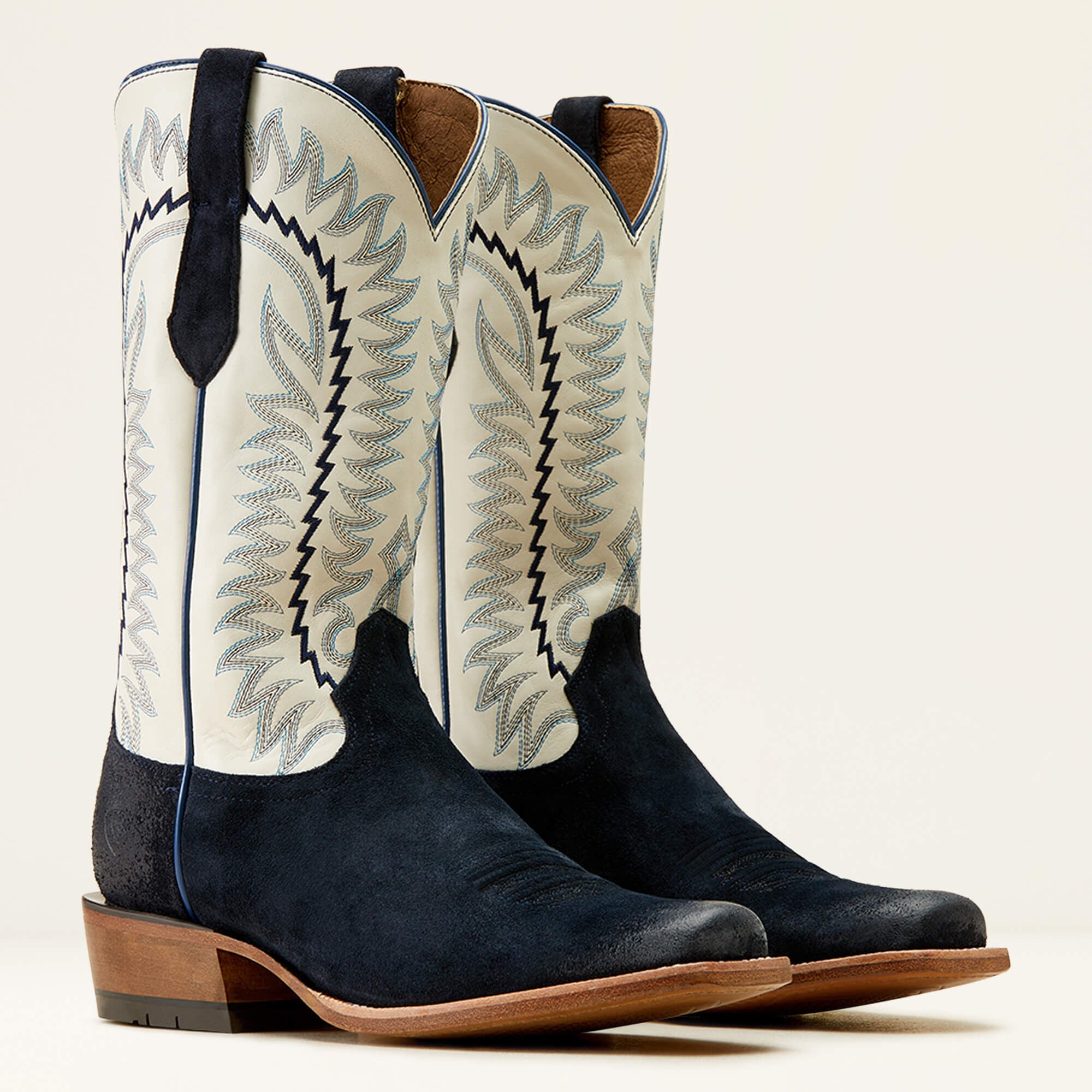 Futurity Time Cowboy Boot Men - POLO BLUE ROUGHOUT/BLANCO