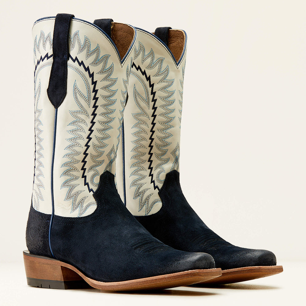 Futurity Time Cowboy Boot Men - POLO BLUE ROUGHOUT/BLANCO