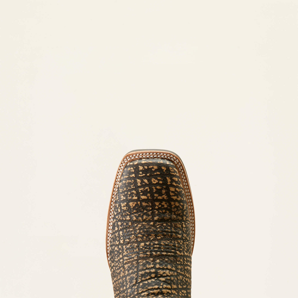 Cattle Call Wide Square Toe Cowboy Boot Men - MUDDY ELEPHANT PRINT/DARK CHOCOLATE
