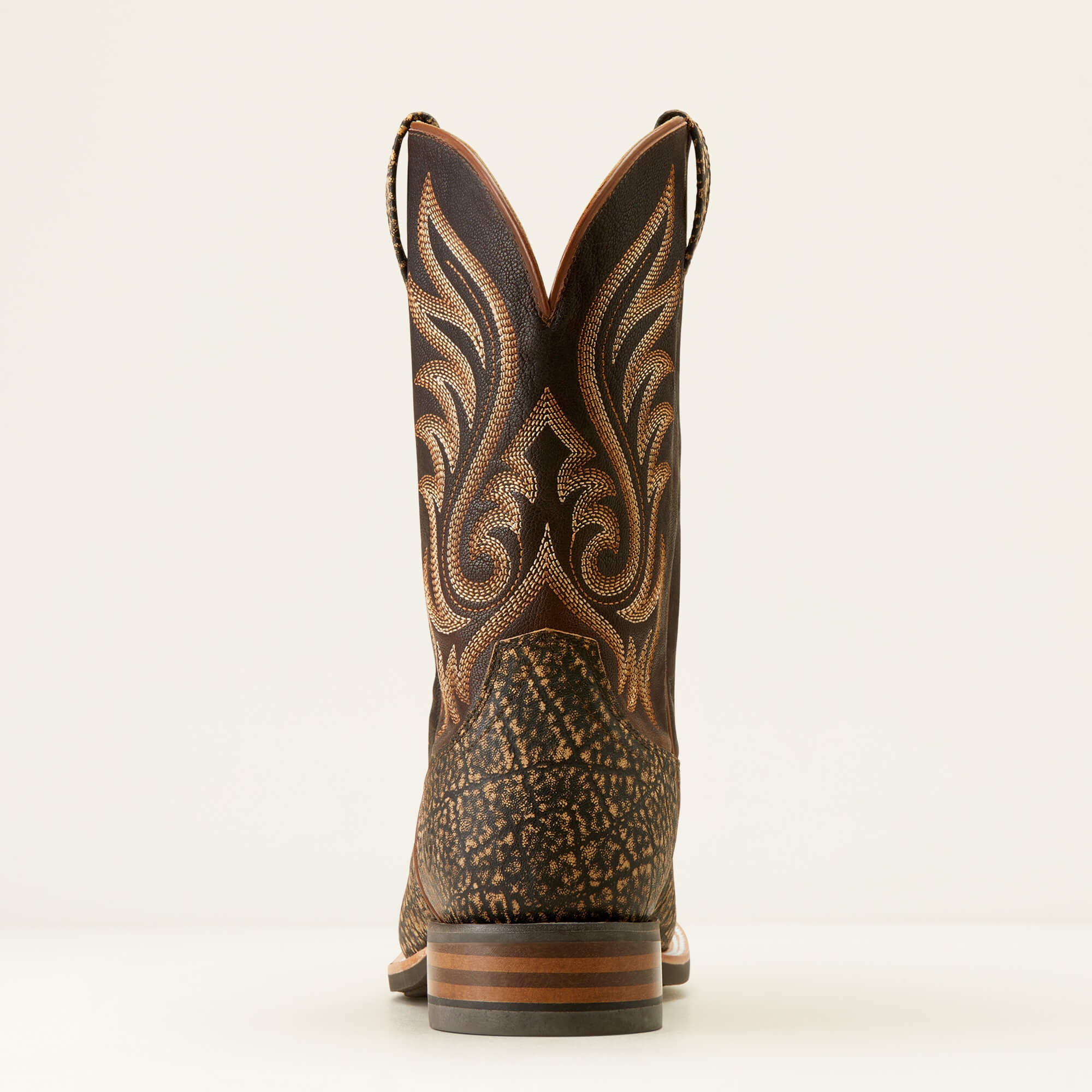 Cattle Call Wide Square Toe Cowboy Boot Men - MUDDY ELEPHANT PRINT/DARK CHOCOLATE