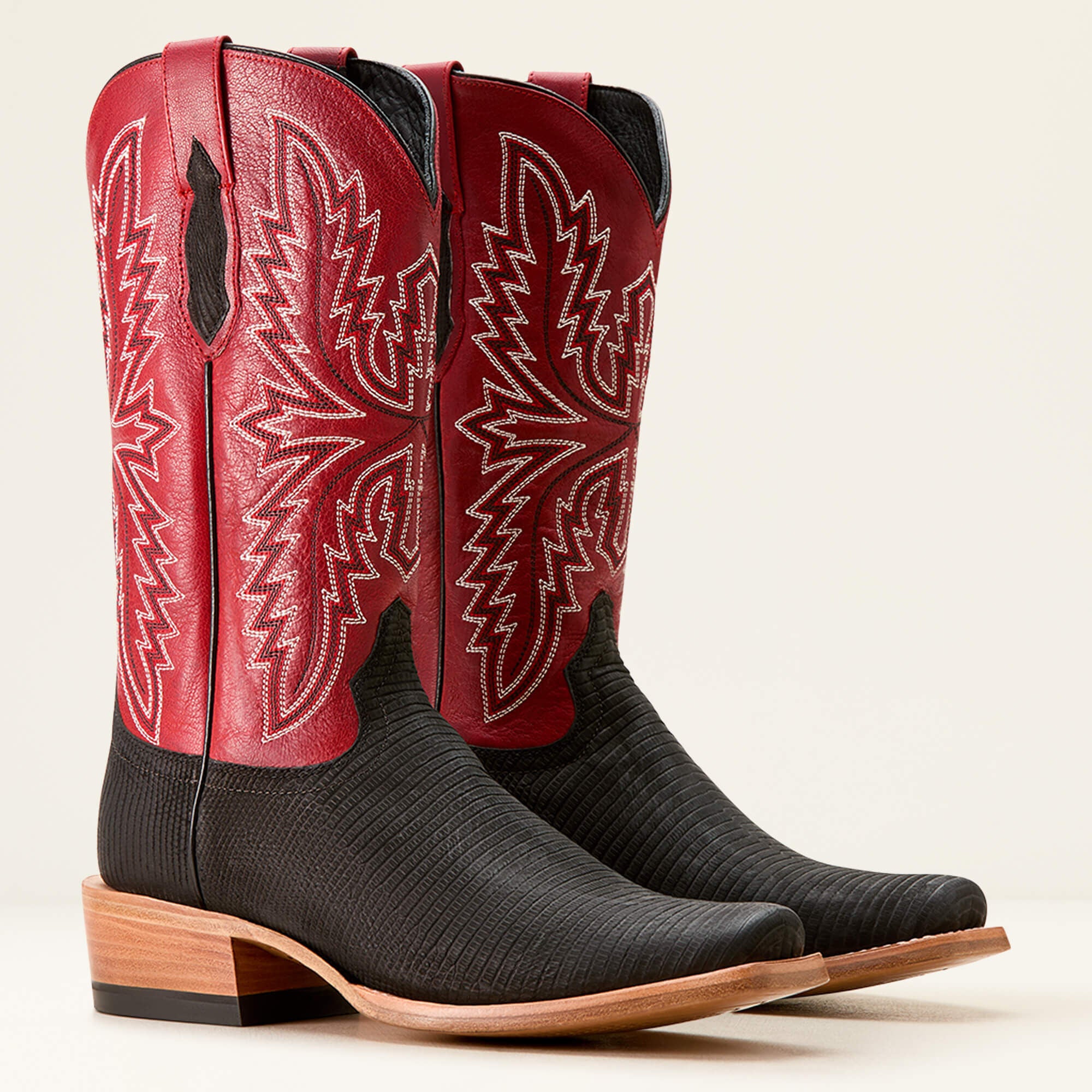 Futurity Relentless Golde Rush Cowboy Boot Men - BLACK LIZARD/BRAVADO RED