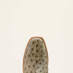 Futurity Outlaw Cowboy Boot Men - PLATINUM FULL QUILL OSTRICH/TOFFEE CRUNC
