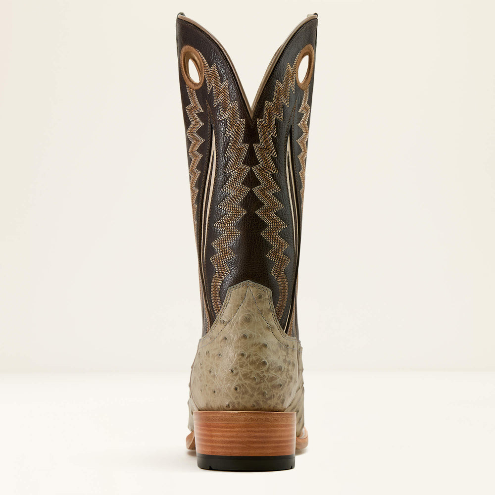 Futurity Outlaw Cowboy Boot Men - PLATINUM FULL QUILL OSTRICH/TOFFEE CRUNC