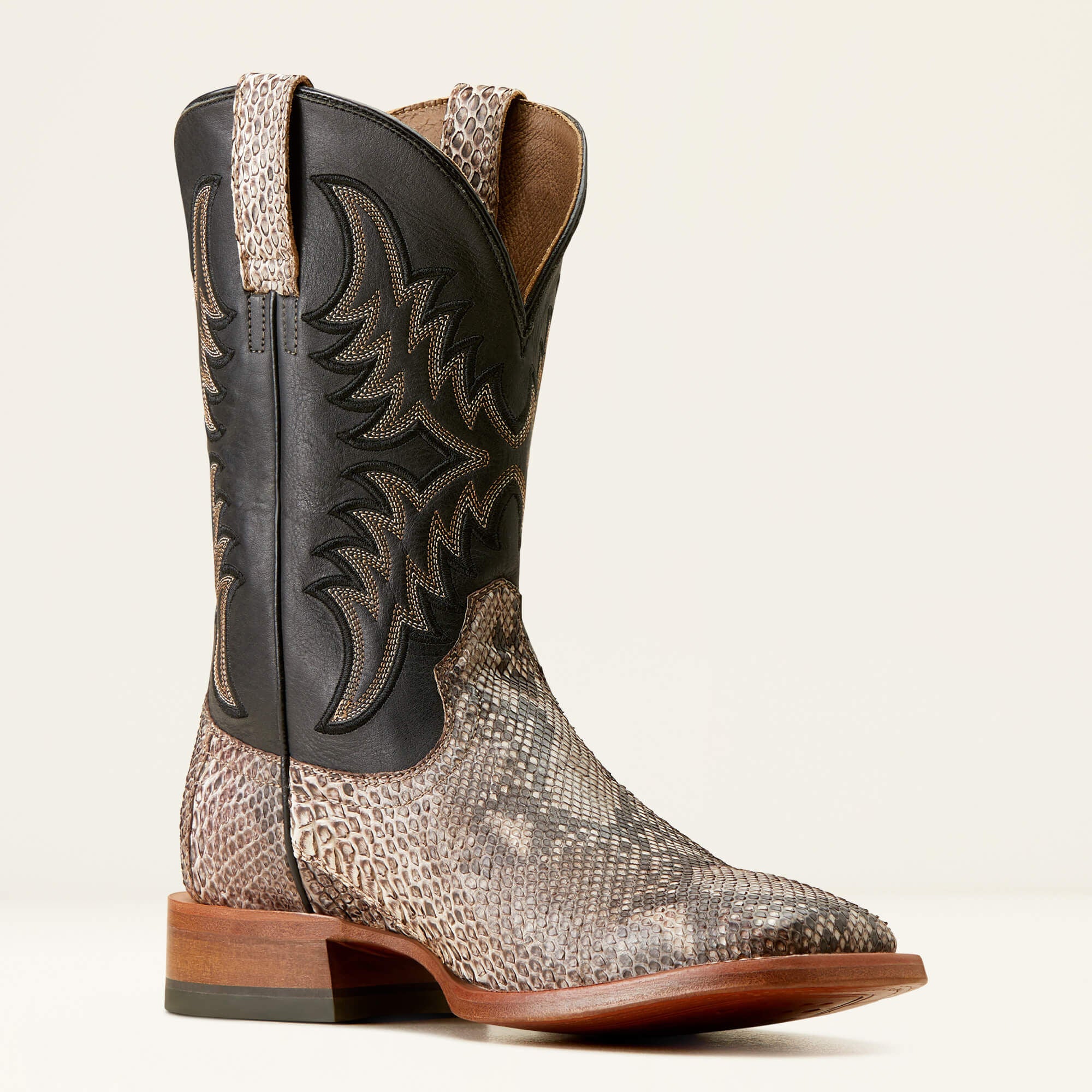 Dry Gulch Cowboy Boot Men - TAN PYTHON/ANCIENT BLACK