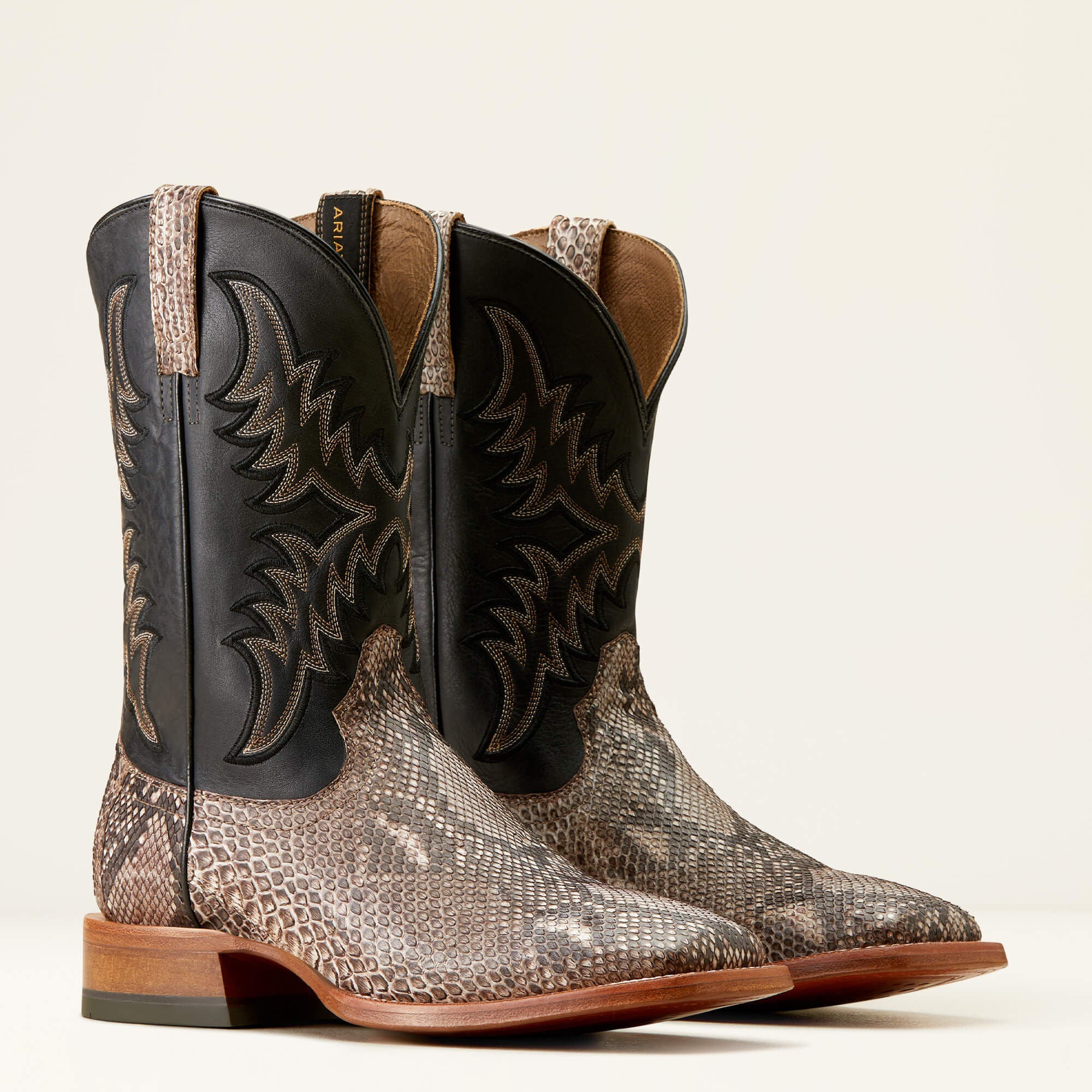 Dry Gulch Cowboy Boot Men - TAN PYTHON/ANCIENT BLACK