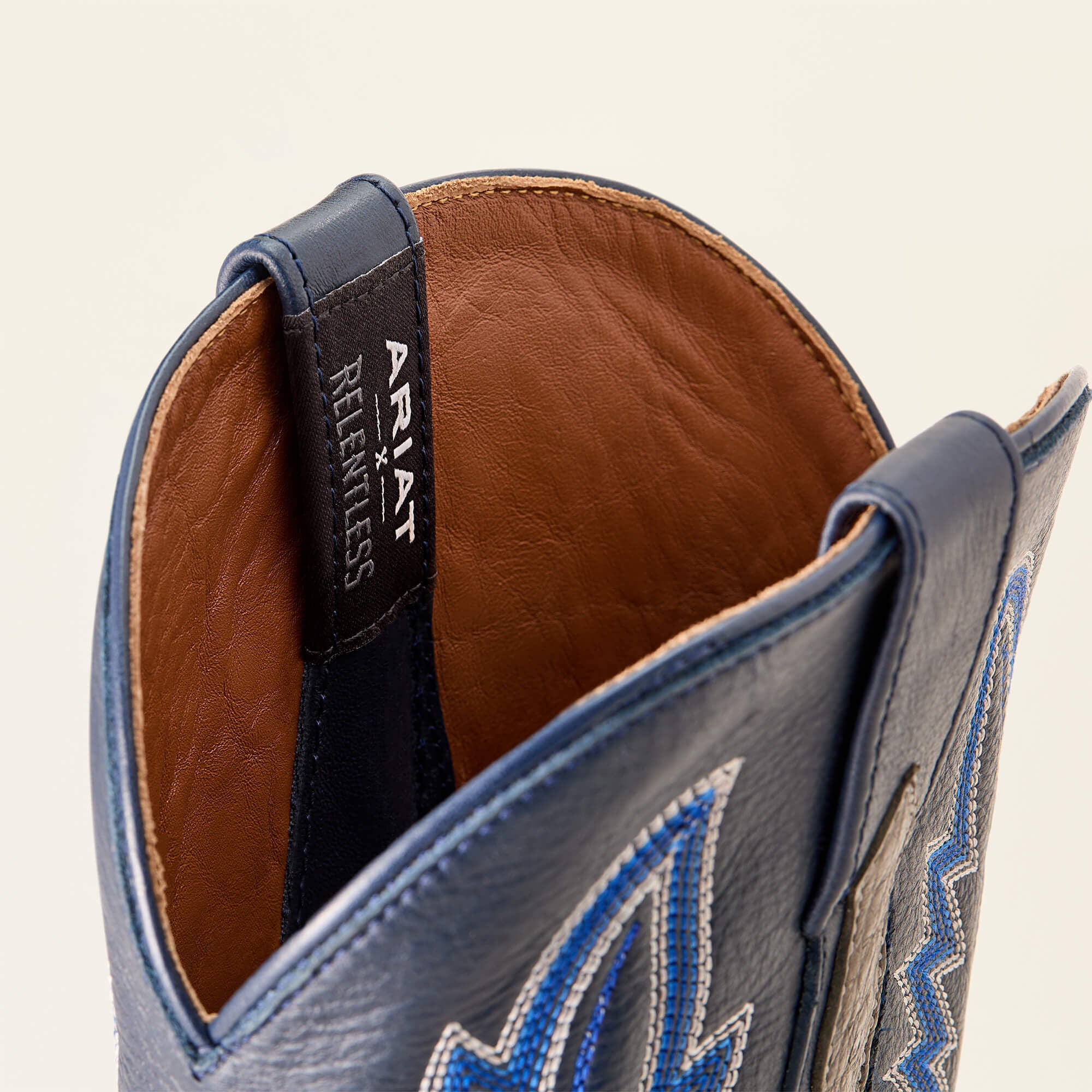 Futurity Relentless Buckles Cowboy Boot Men - GREY FULL QUILL OSTRICH/BARK BLUE