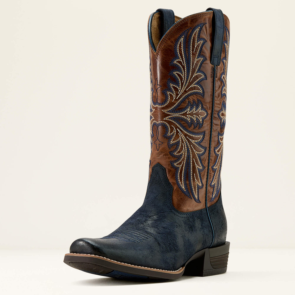 Hustler Cowboy Boot Men - MIDNIGHT BLUE/DARK TAN