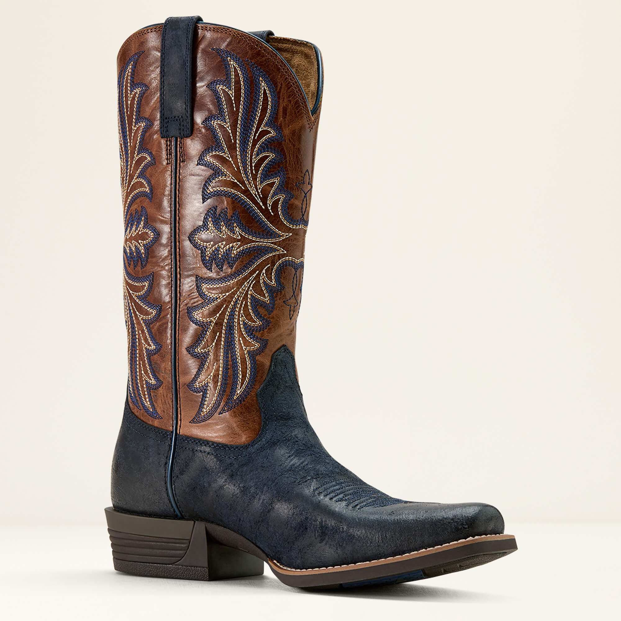 Hustler Cowboy Boot Men - MIDNIGHT BLUE/DARK TAN