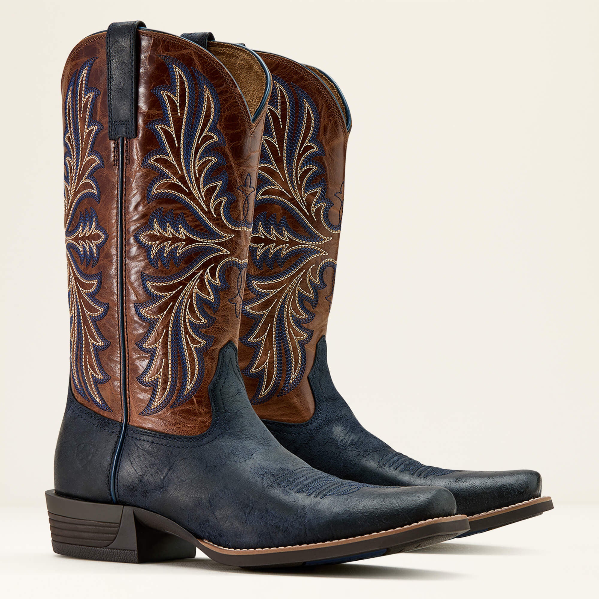 Hustler Cowboy Boot Men - MIDNIGHT BLUE/DARK TAN