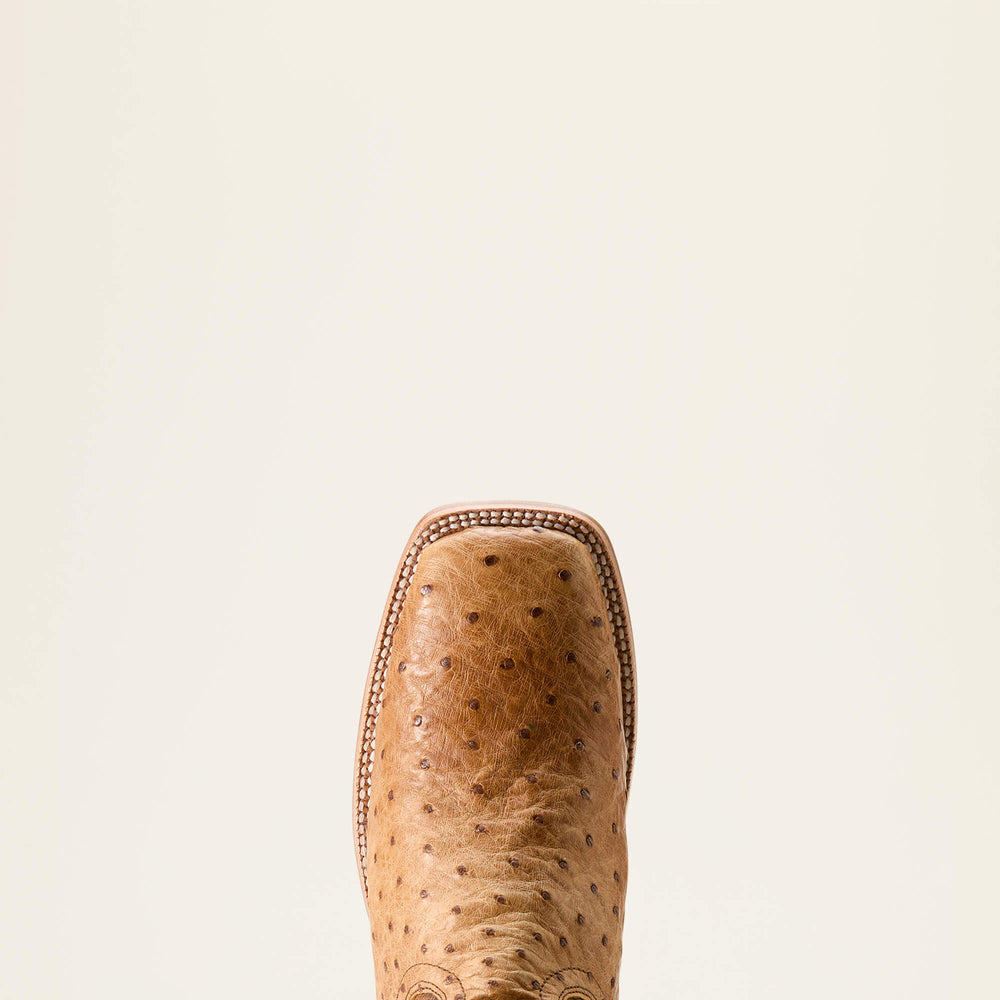 Rio Cowboy Boot Men - HONEY TAN FULL QUILL OSTRICH/CHESTNUT BR