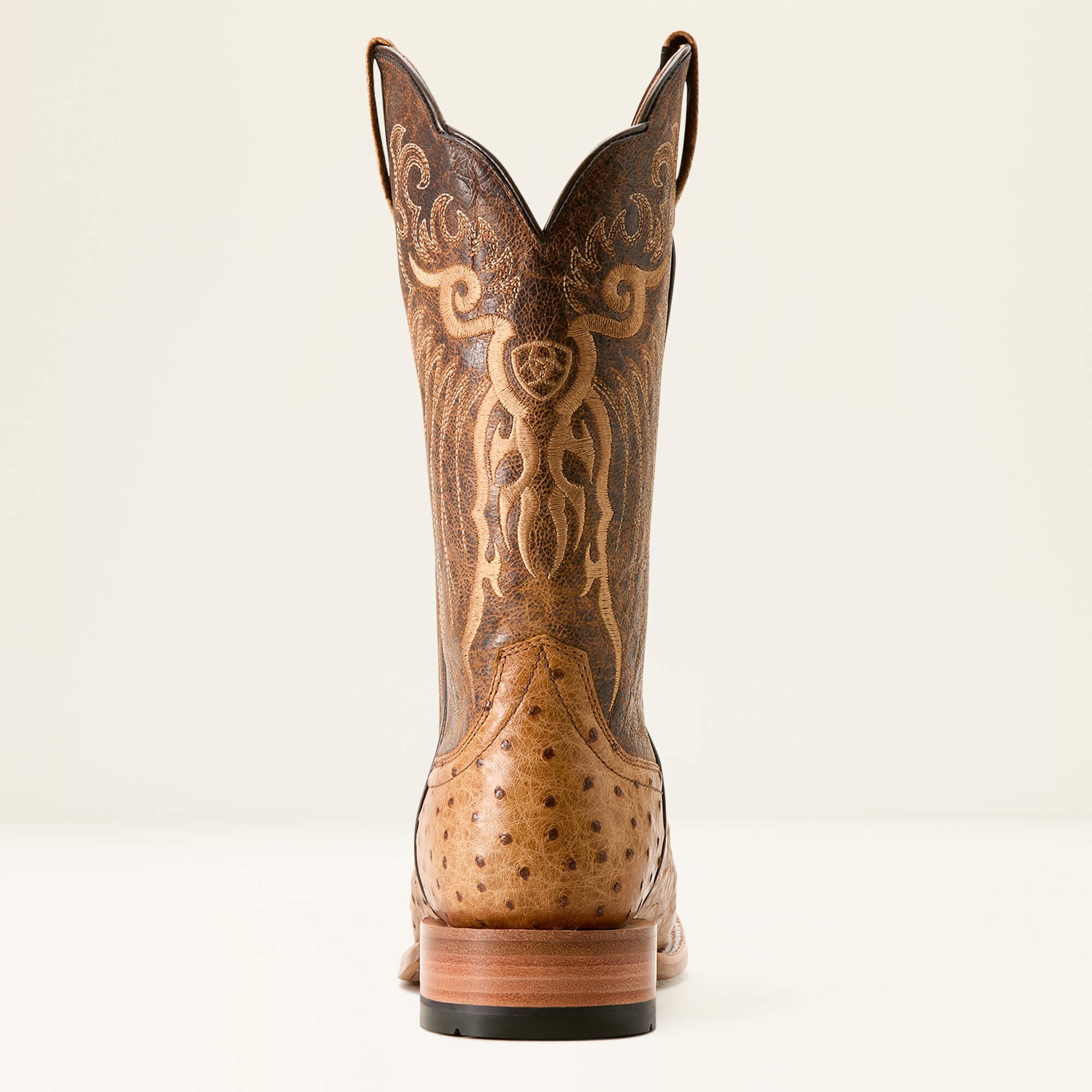Rio Cowboy Boot Men - HONEY TAN FULL QUILL OSTRICH/CHESTNUT BR