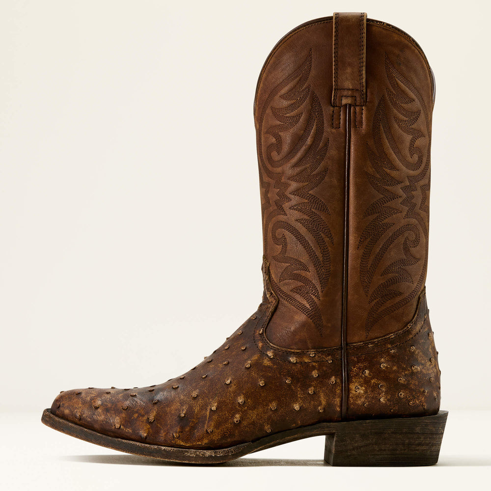 Vesper Cowboy Boot Men - STONEWASH TAN FULL QUILL OSTRI/BASIC TAN