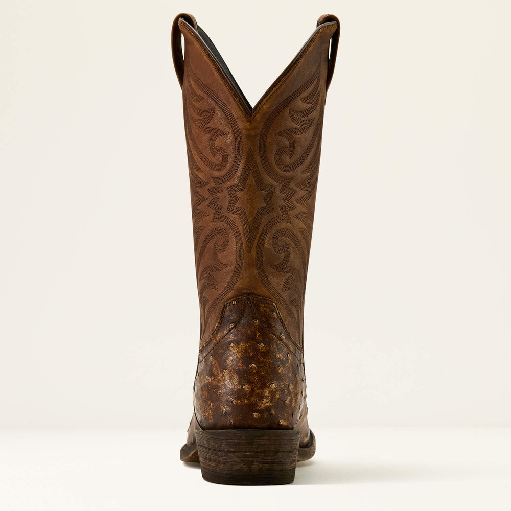 Vesper Cowboy Boot Men - STONEWASH TAN FULL QUILL OSTRI/BASIC TAN