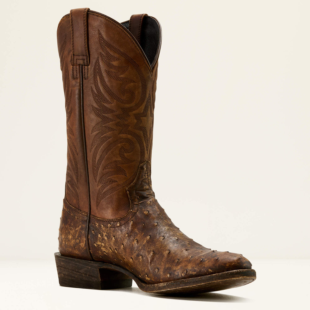 Vesper Cowboy Boot Men - STONEWASH TAN FULL QUILL OSTRI/BASIC TAN