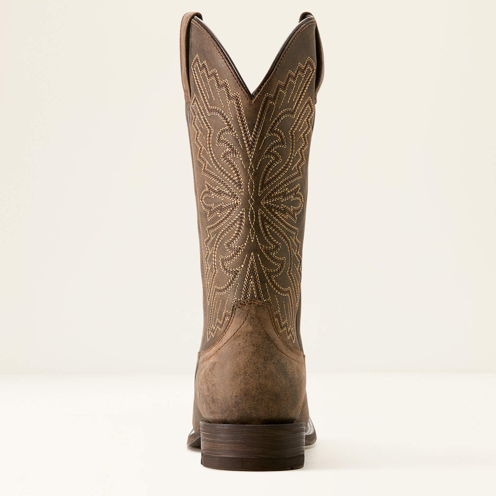 Sting Wide Square Toe Cowboy Boot Men - DARK TAN