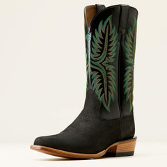 Futurity Rider Cowboy Boot Men - SMOKEY ROUGHOUT/BLACK