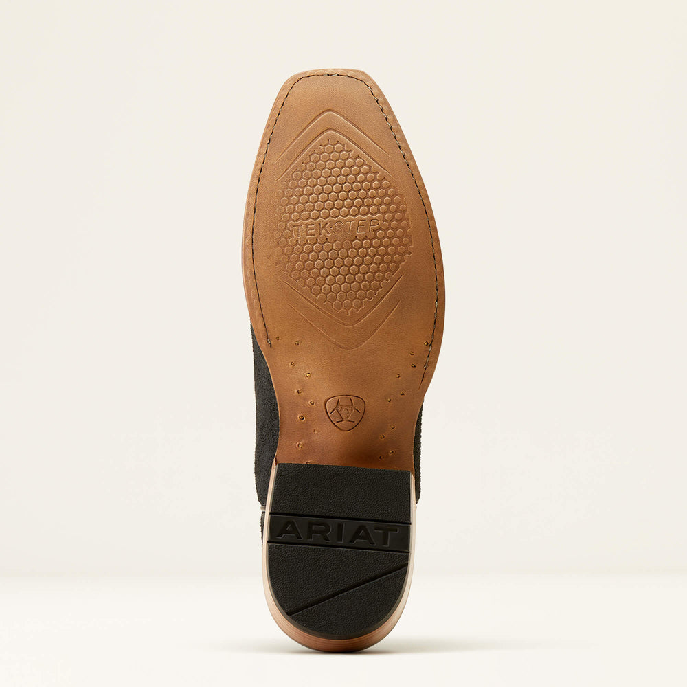 Futurity Rider Cowboy Boot Men - SMOKEY ROUGHOUT/BLACK