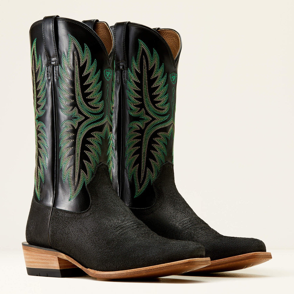 Futurity Rider Cowboy Boot Men - SMOKEY ROUGHOUT/BLACK