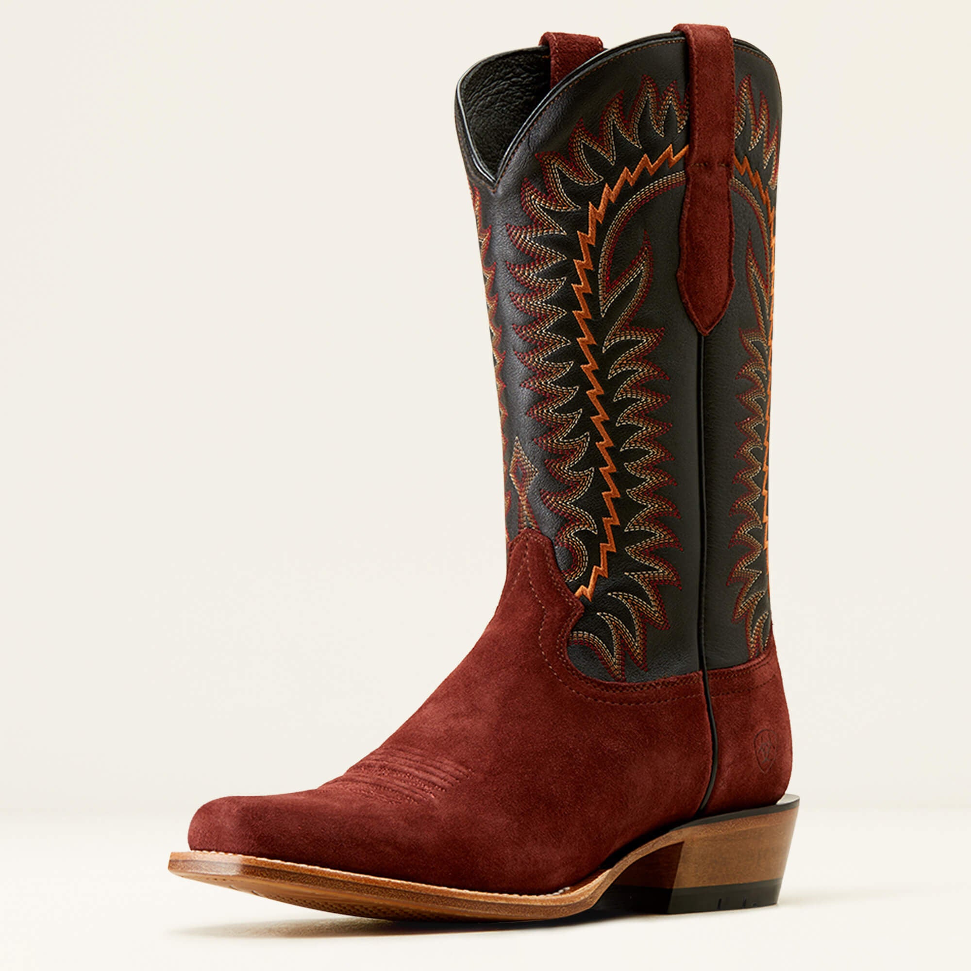 Futurity Time Cowboy Boot Men - MAHOGANY ROUGHOUT/BLACK