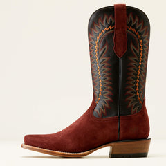 Futurity Time Cowboy Boot Men - MAHOGANY ROUGHOUT/BLACK