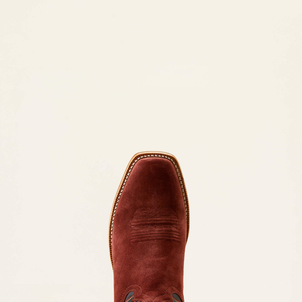 Futurity Time Cowboy Boot Men - MAHOGANY ROUGHOUT/BLACK