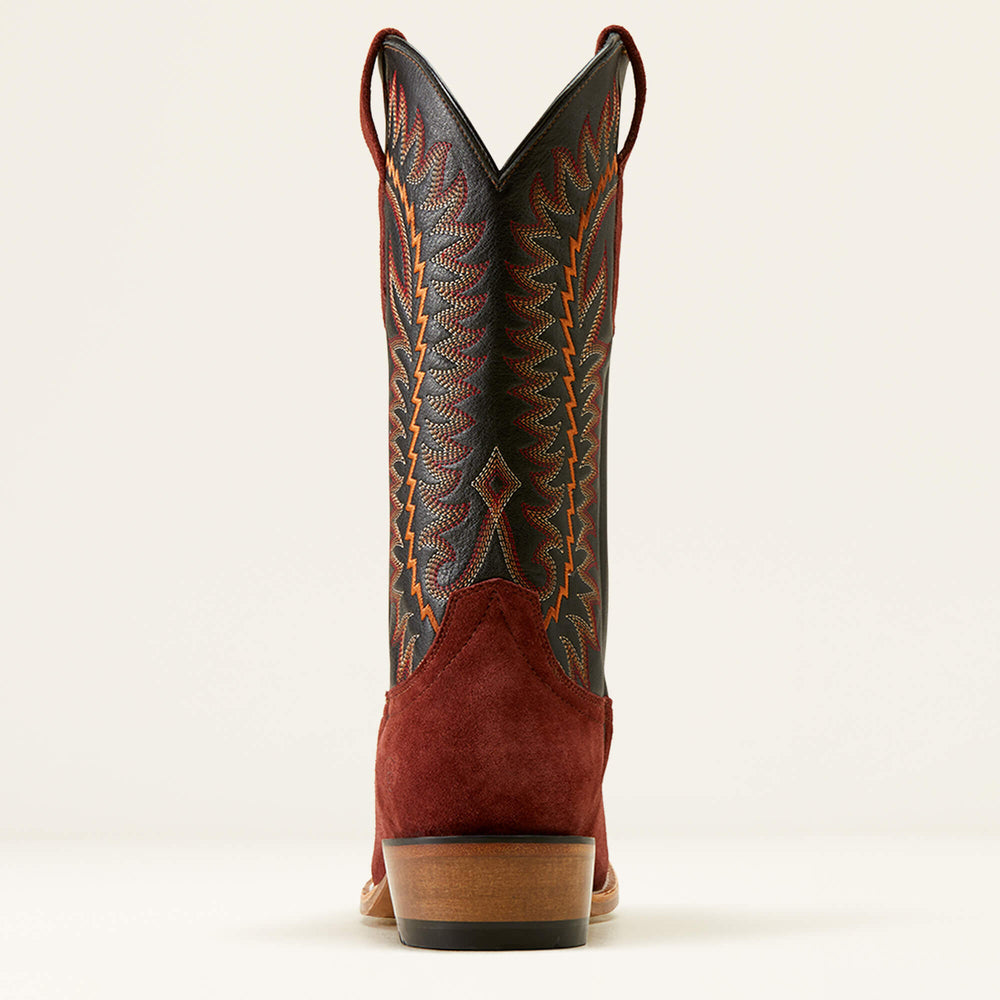 Futurity Time Cowboy Boot Men - MAHOGANY ROUGHOUT/BLACK