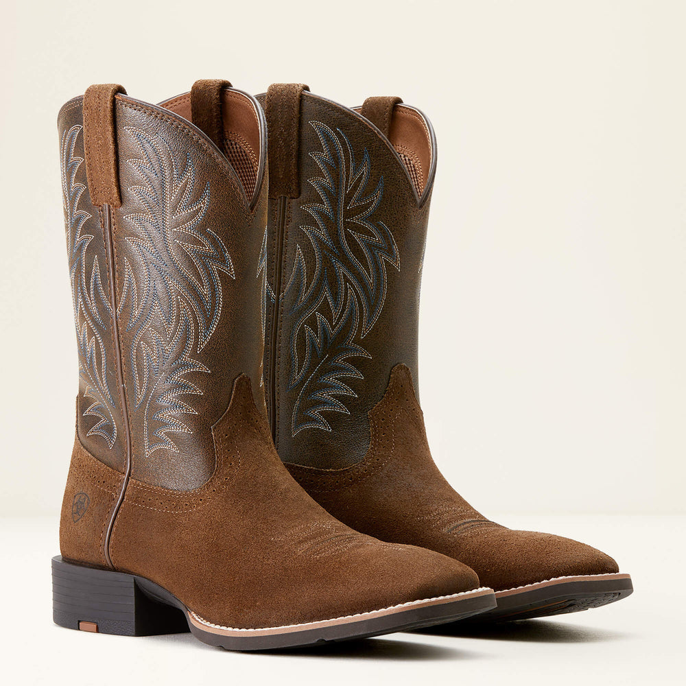 Sport Western Wide Square Toe Cowboy Boot Men - MESA TAN/VINTAGE BOMBER