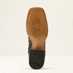 Drifter Cowboy Boot Men - ESPRESSO FULL QUILL OSTRICH/TAN SUEDE