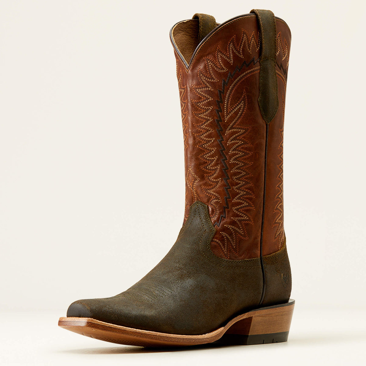 Futurity Time Cowboy Boot Men - OLIVE ROUGHOUT/COPPER CRUNCH